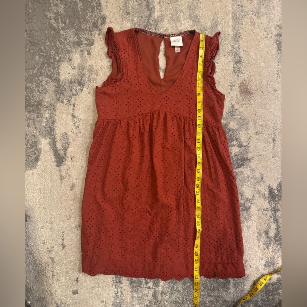 Rose Red Sleeveless Eyelet Dress - Picture 6 of 6